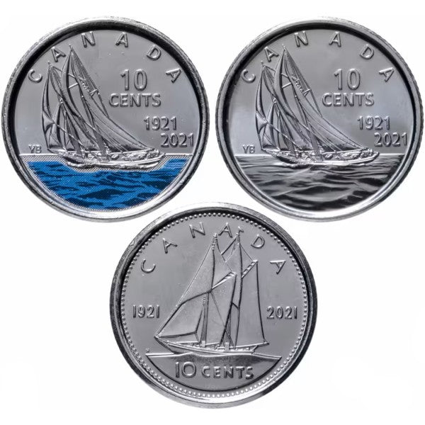 10 centavos CANADA 2021 - 100 aniversario de Bluenose