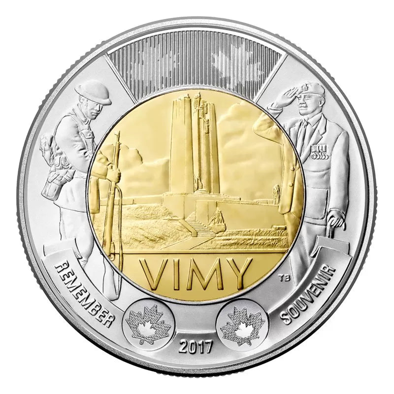2 dólares CANADÁ 2017 - 100 aniversario de la batalla de Vimy Ridge