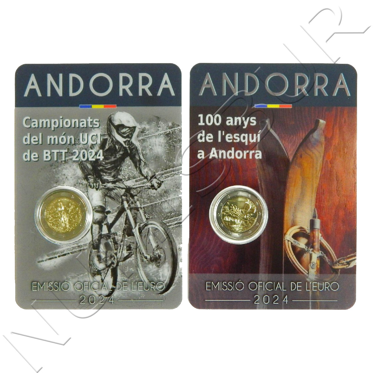 2 euros ANDORRA 2024 Campeonato del mundo UCI de BTT & 100 años del