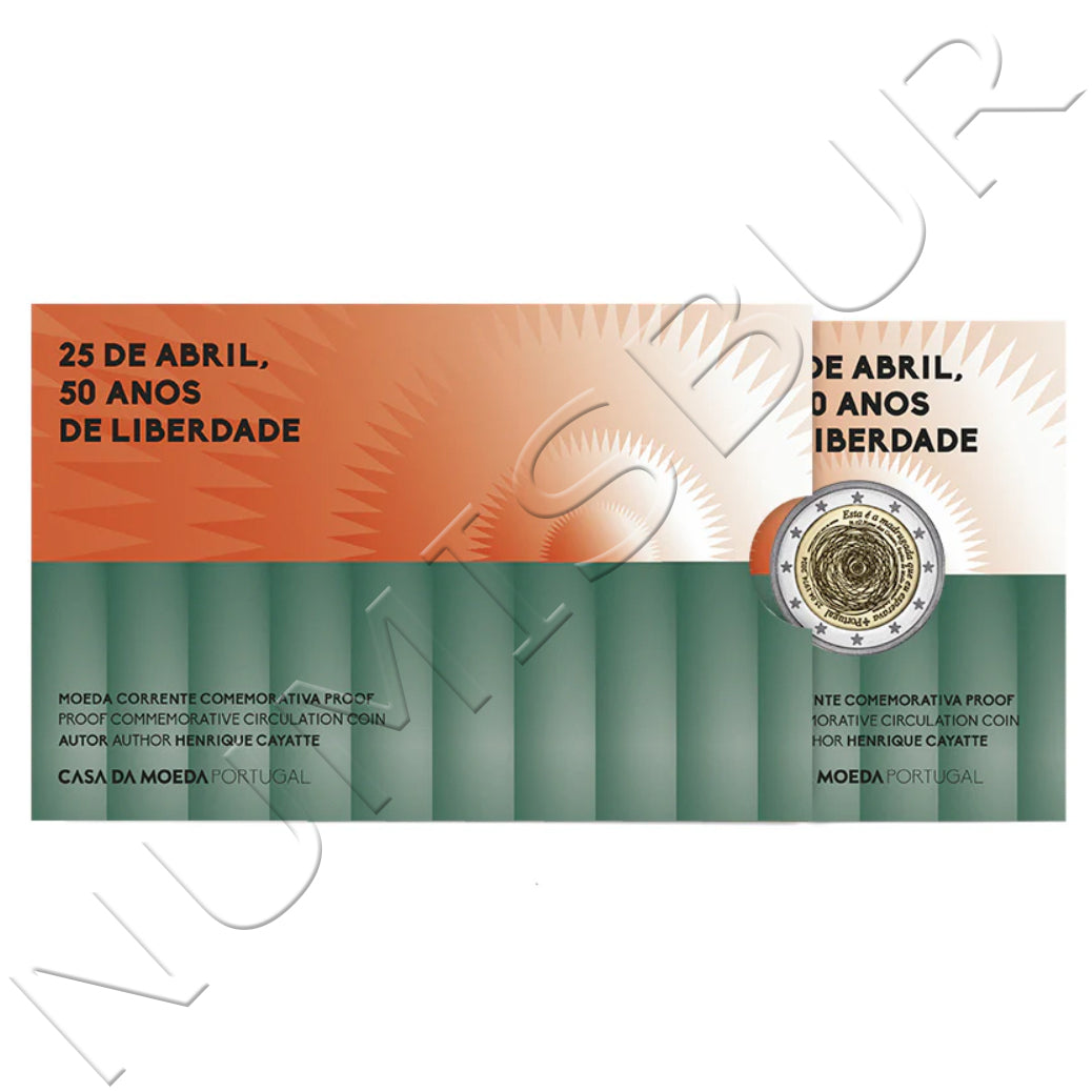 2 euros PORTUGAL 2024 - 50 aniversario de la revolución del 25 de Abril (PROOF)