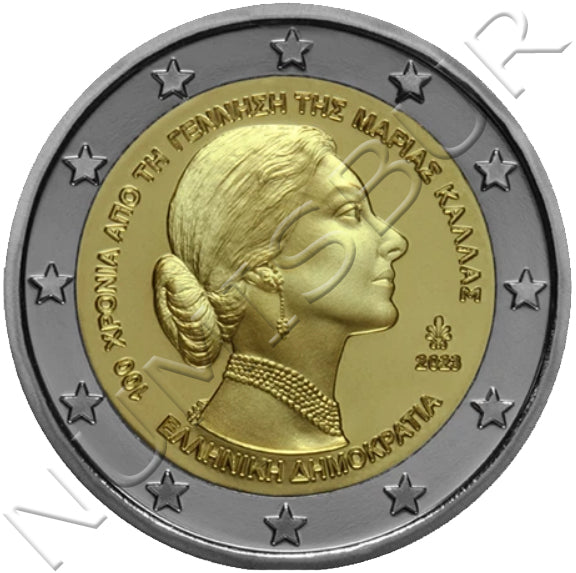 2 euros GRECIA 2023 - 100 aniversario del Nacimiento de Maria Callas