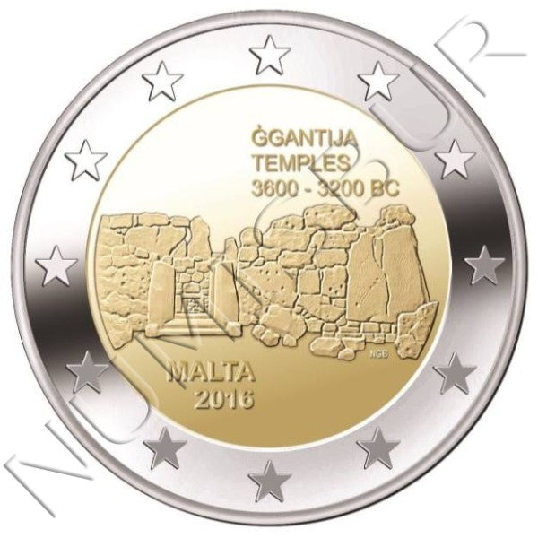 2 euros MALTA 2016 - Templo Ggantija