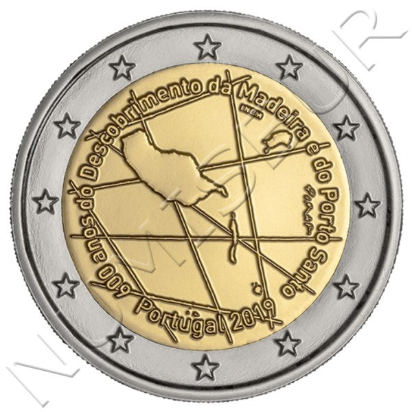 2 euros PORTUGAL 2019 - 600 Años Del Descubrimiento De La Madera Y Porto Santo