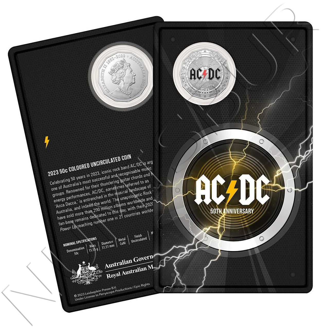 50 céntimos AUSTRALIA 2023 - 50 aniversario AC/DC