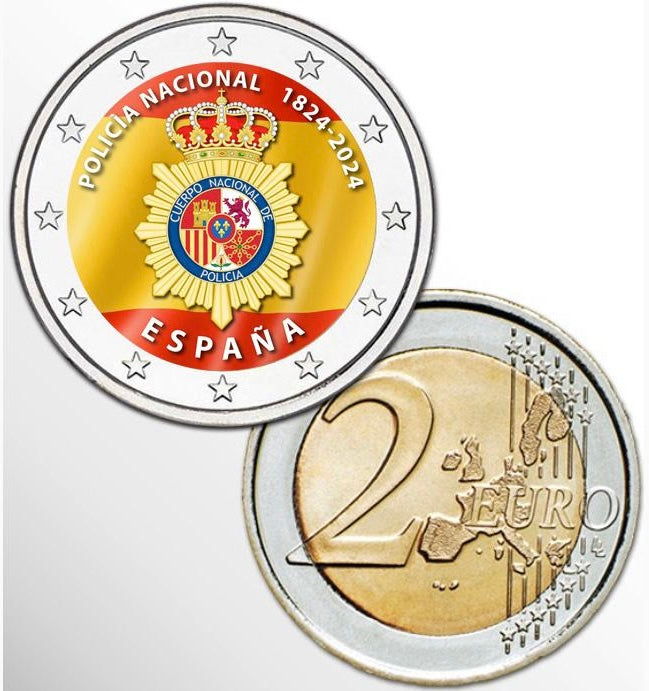 2 euros ESPAÑA 2024 - 200 aniversario Policía Nacional (COLOR #2)