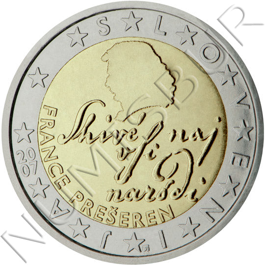 2 euros ESLOVENIA 2023 - France Prešeren (Circulante)