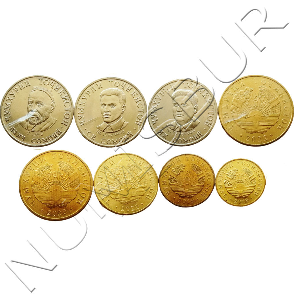 Tira TAJIKISTAN 2019 - 2022 (8 monedas)