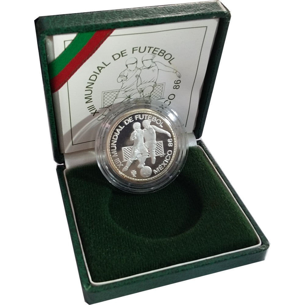 100 escudos PORTUGAL 1986 plata proof  - Mundial Futbol MEXICO '86