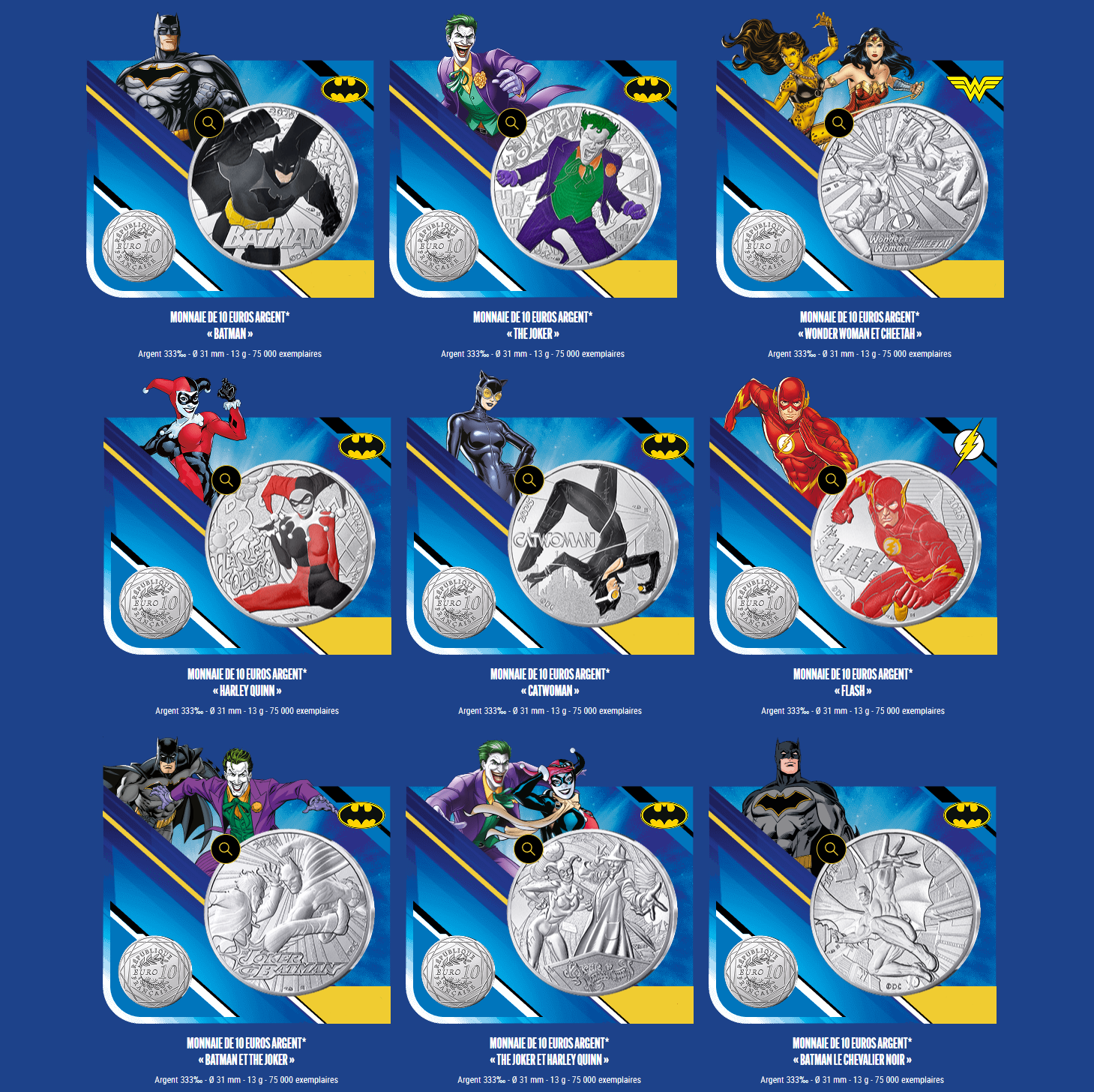 10€ FRANCIA 2025 - DC COMICS (9 COMPLETA)