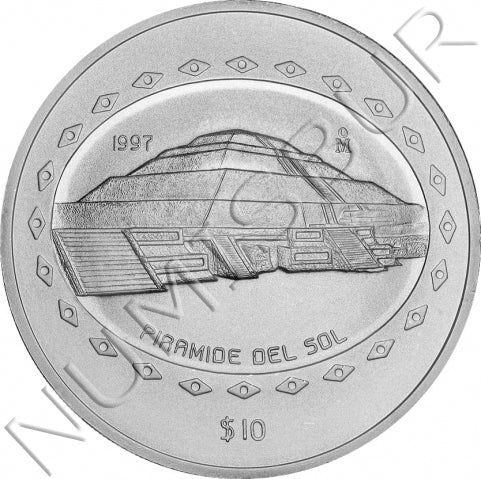 10 pesos MEXICO 1998 - Pirámide del Sol (5 OZ)