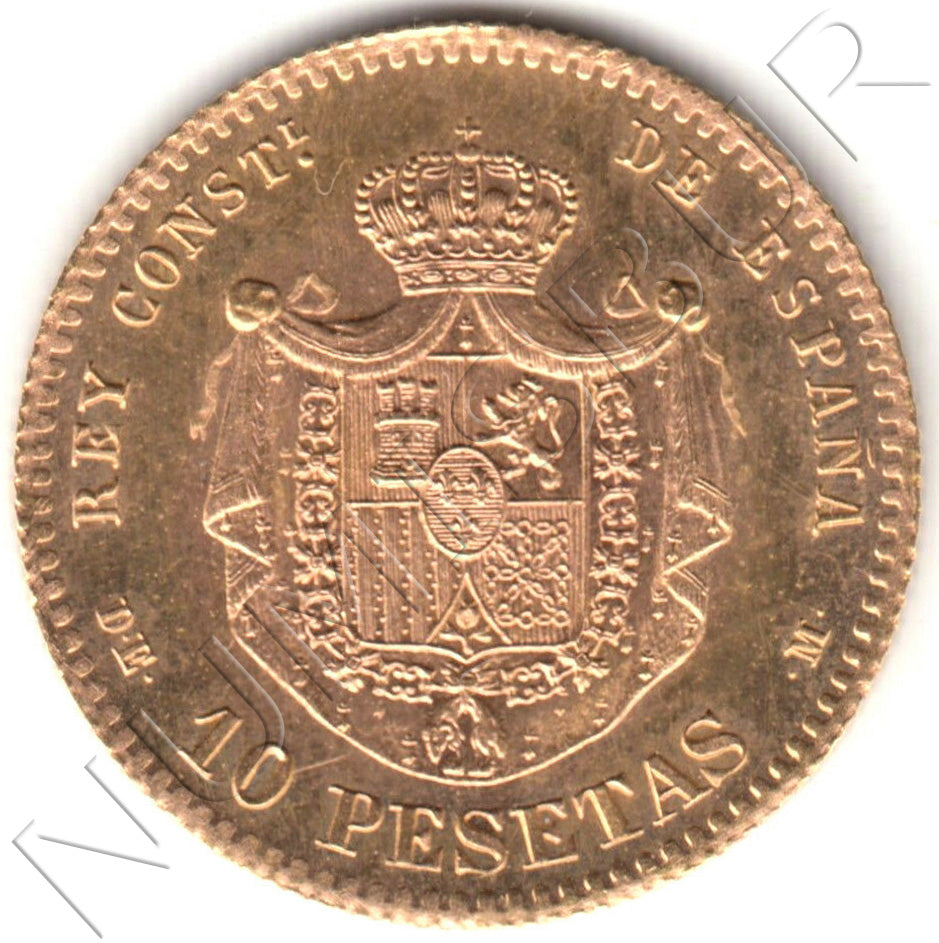 10 pesetas ESPAÑA 1878 - Reacuñacion oficial 1962 *19* *62*