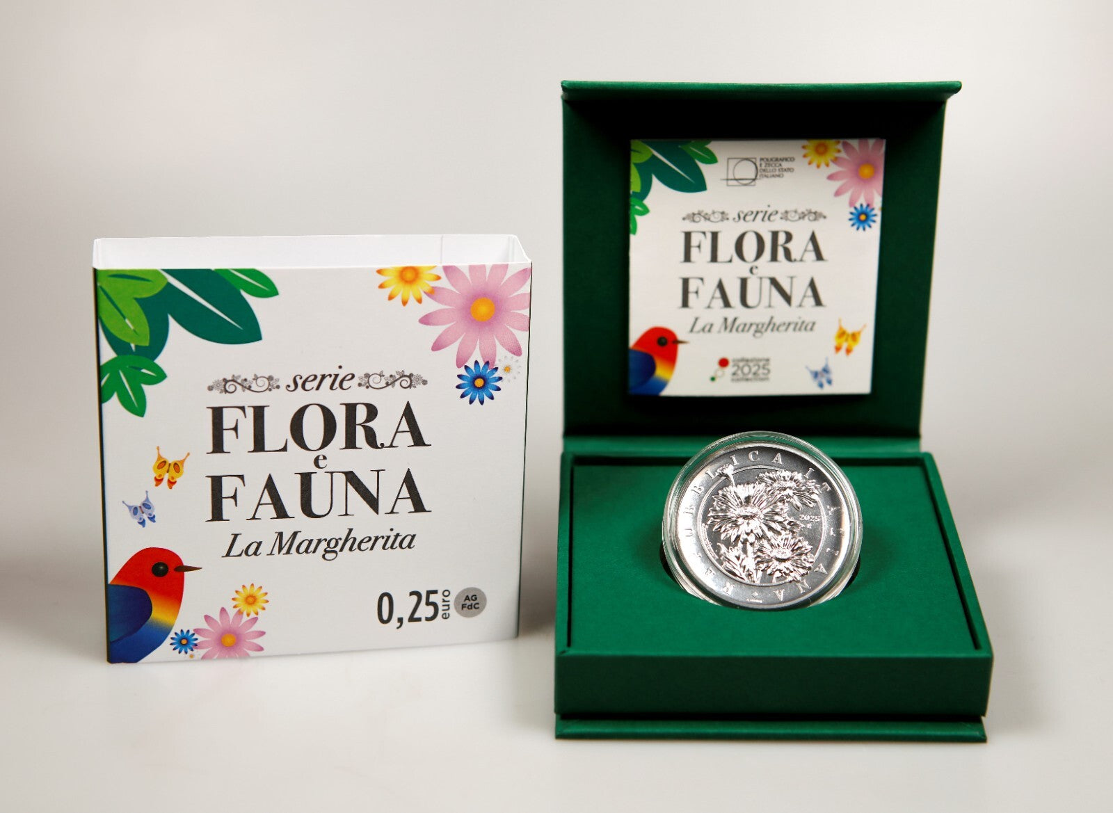 0,25 euros ITALIA 2025  Flora y fauna La margarita