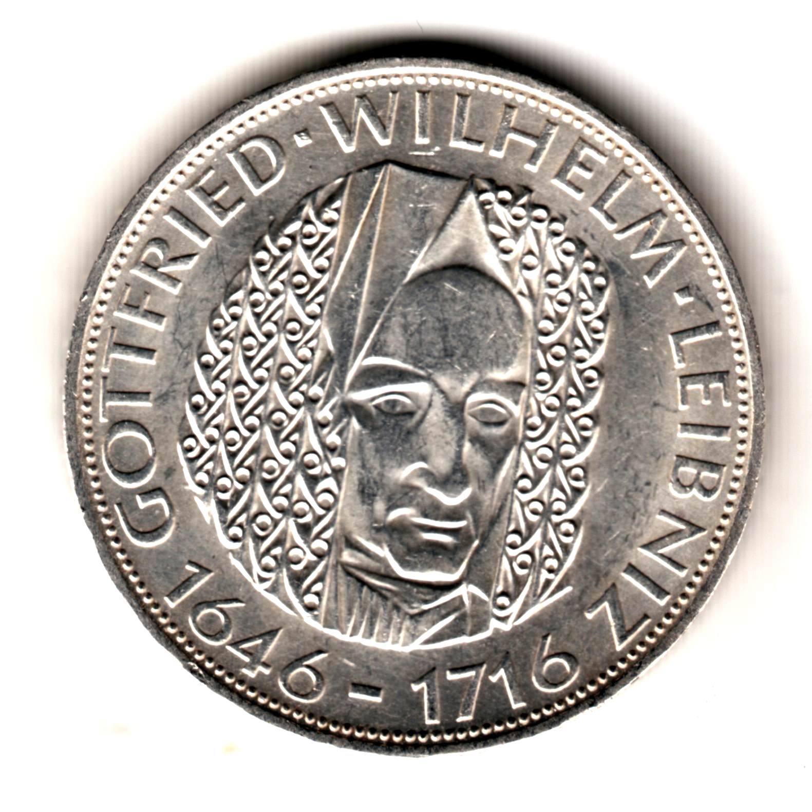 ALEMANIA 5 marcos plata 1966 D Wilhelm Leibniz - Germany 5 mark silver S/C