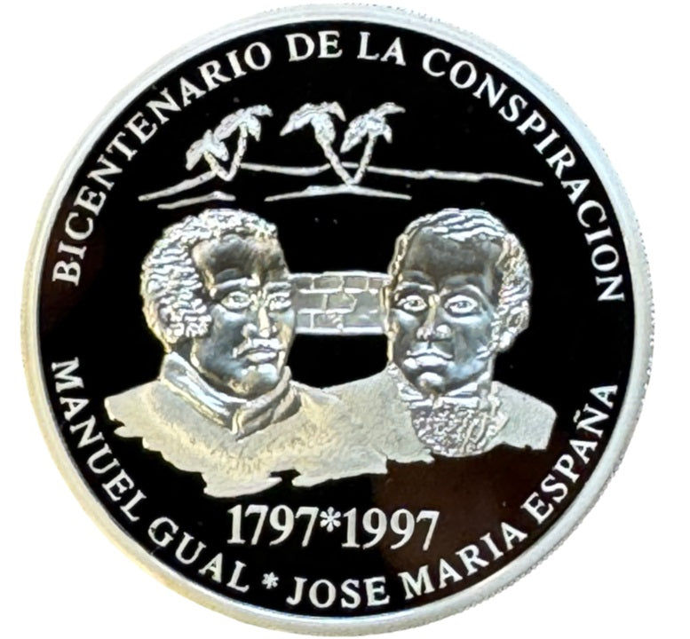 VENEZUELA 500 bolivares plata 1997 proof BICENTENARIO DE LA CONSPIRACIÓN