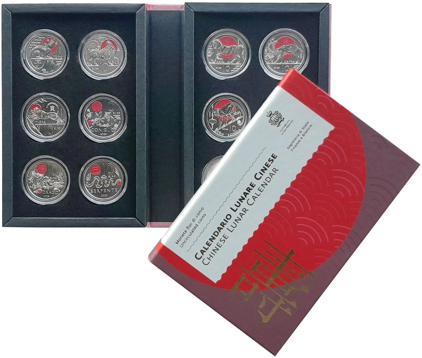 10 euros SAN MARINO - Calendario lunar collecion completa 12 monedas