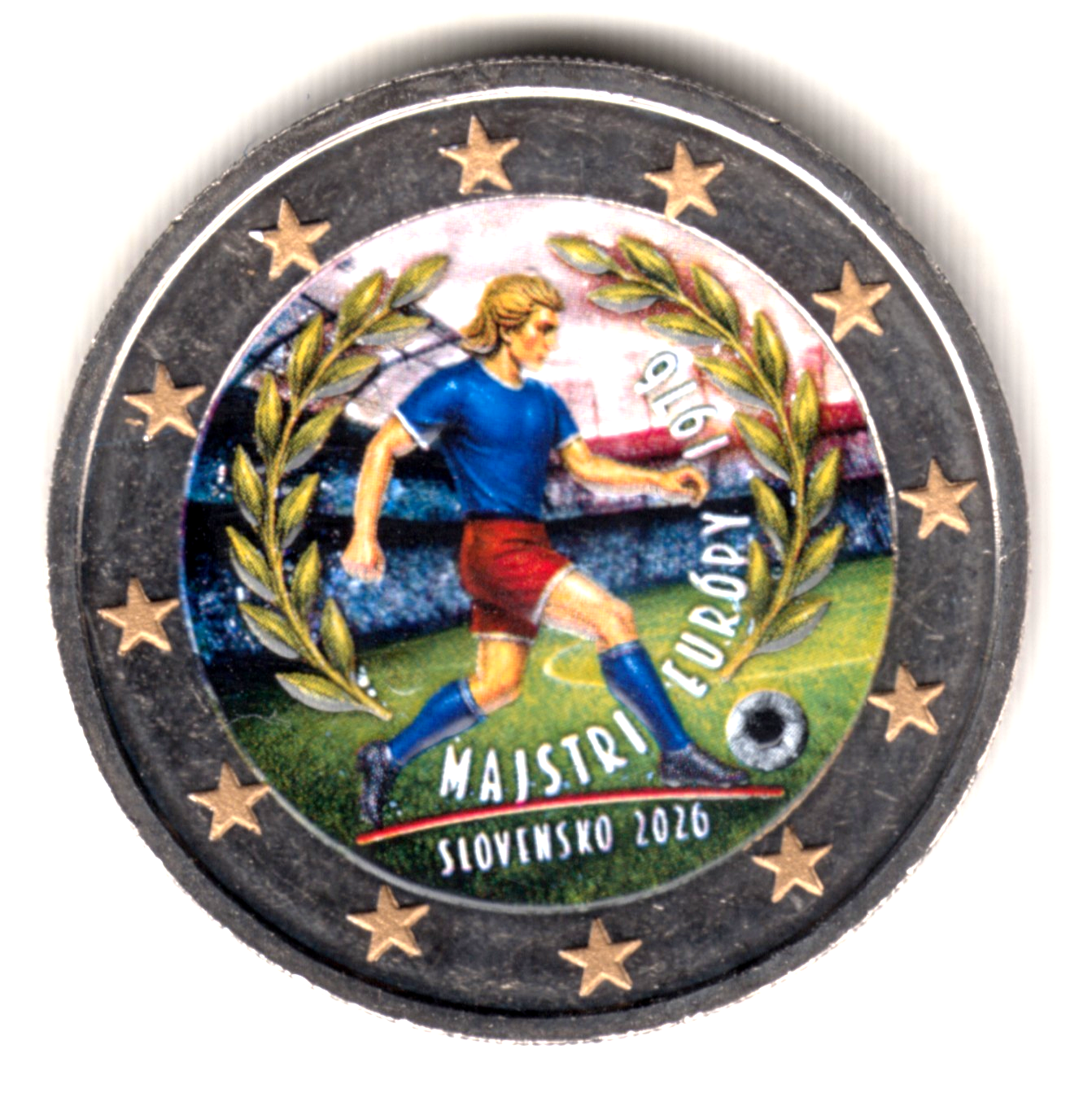 2 euros ESLOVAQUIA 2026 multicolor  - FUTBOL  - Campeones de Europa 1976