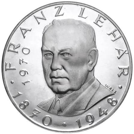 AUSTRIA 25 schilling plata 1970 Franz Lehar