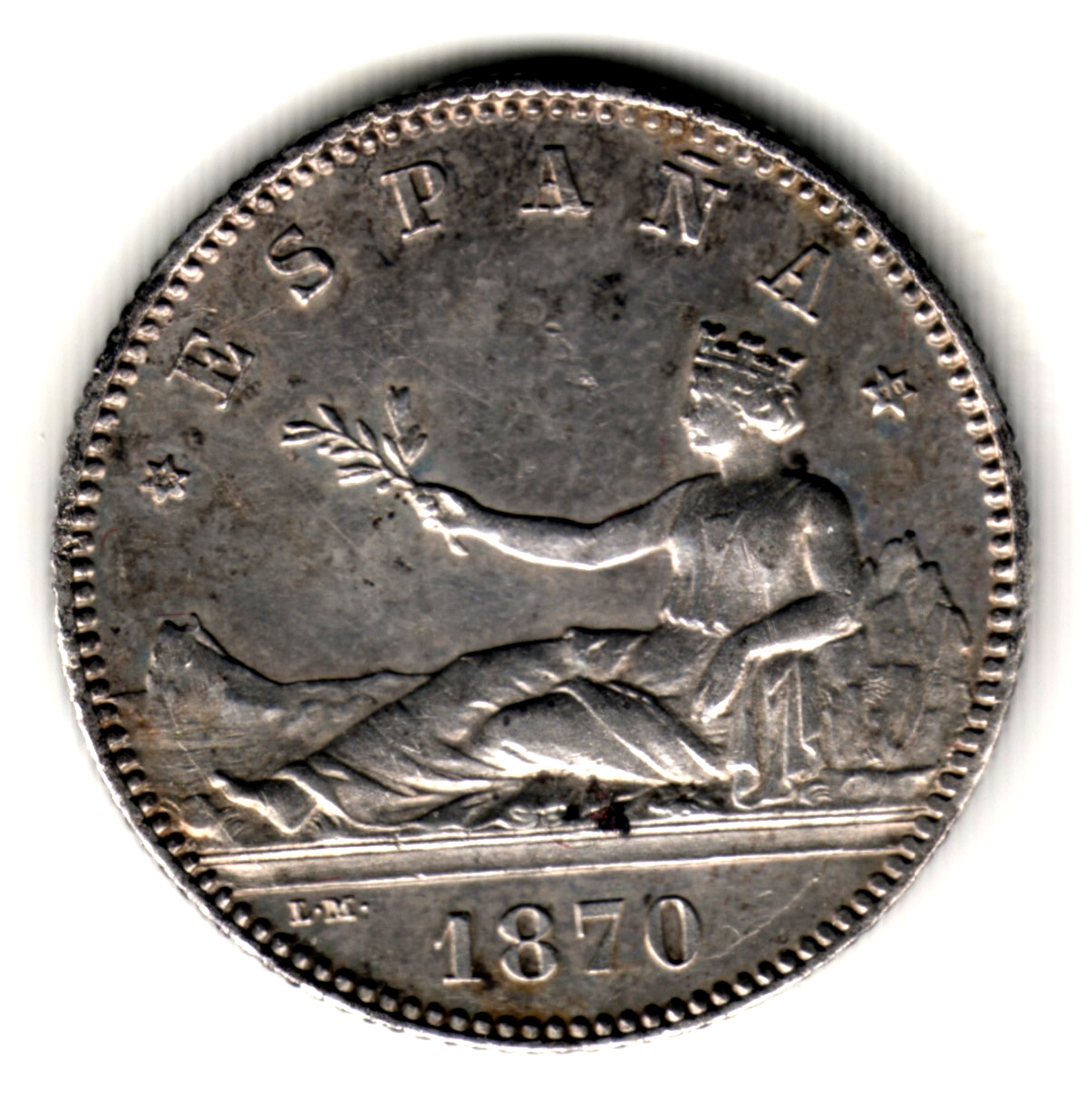 1 peseta ESPAÑA 1870 - SN.M *18**70* GOBIERNO PROVISIONAL