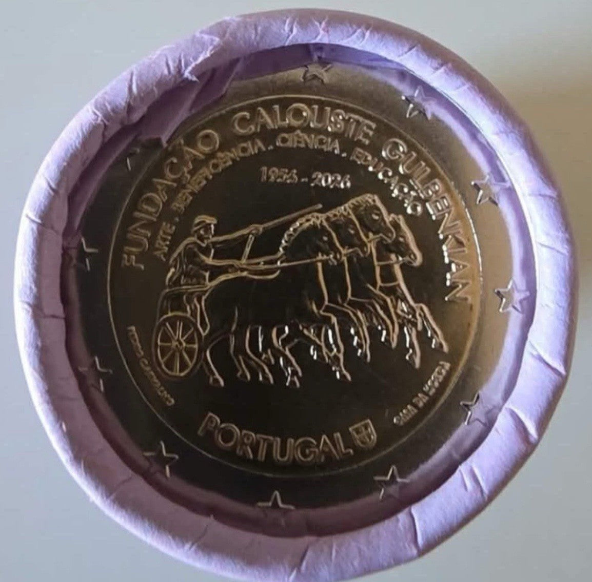 PORTUGAL 2 euro 2026  70 aniversario de la Fundación Calouste Gulbenkian CARTUCHO 25 pz. ROLL