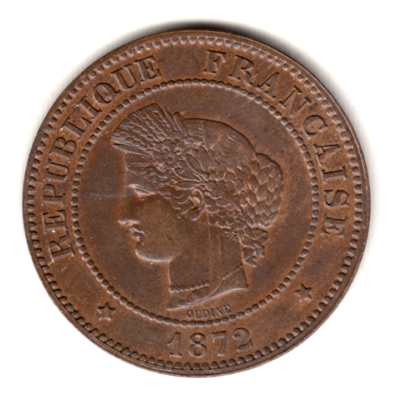 FRANCIA 5 centimes 1872 A -  REPUBLICA