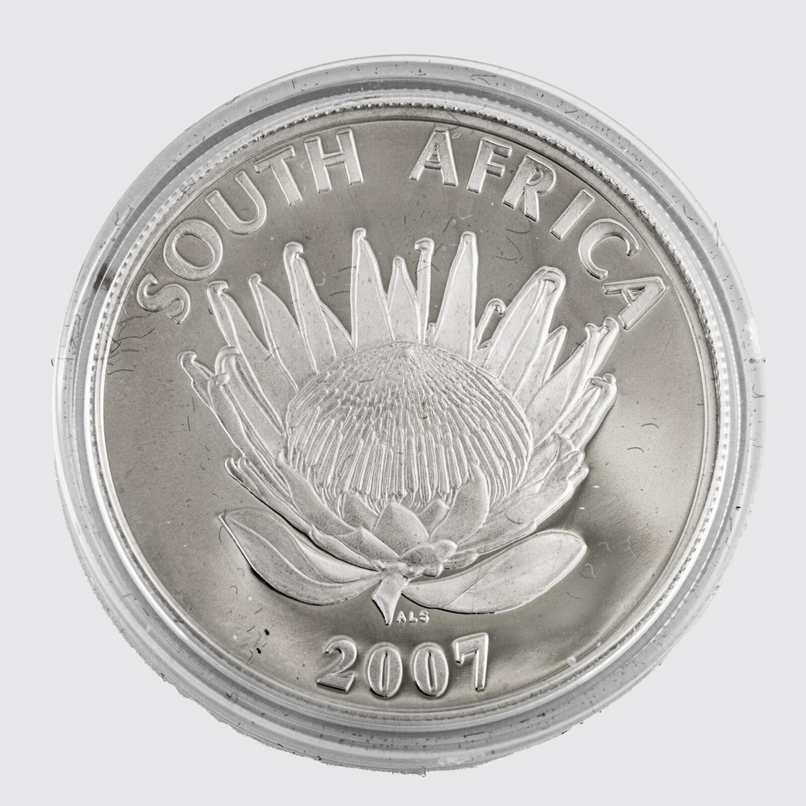 SUDAFRICA 1 rand plata 2007 NELSON MANDELA - Premios Nobel
