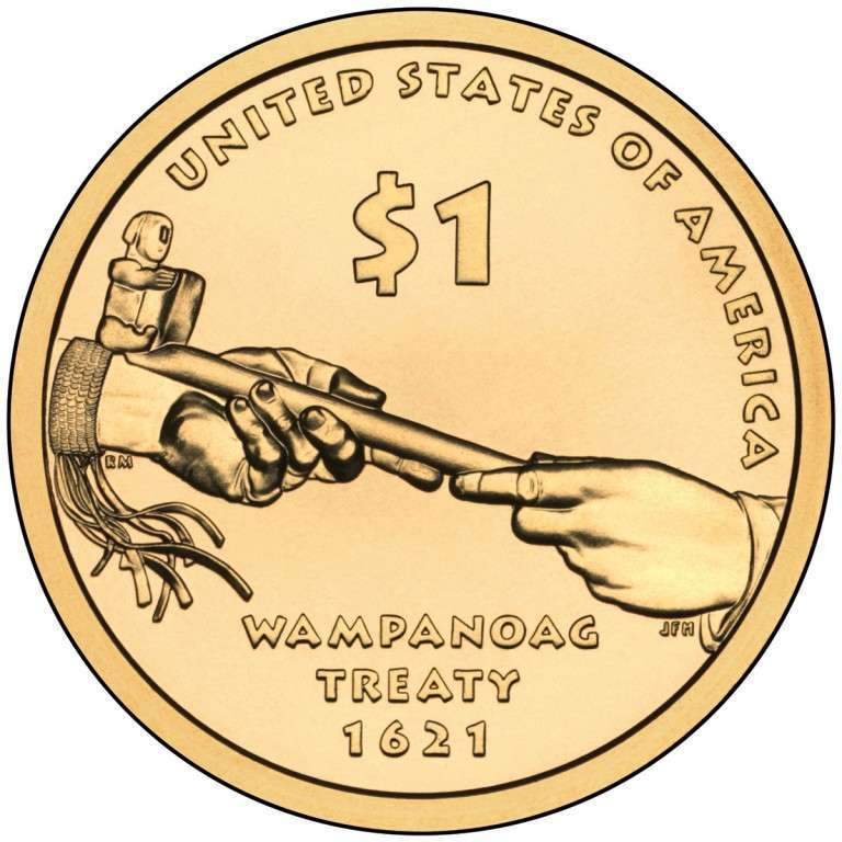 1 dólar ESTADOS UNIDOS 2011  P   - SERIE NATIVE - Tratado de Wampanoag