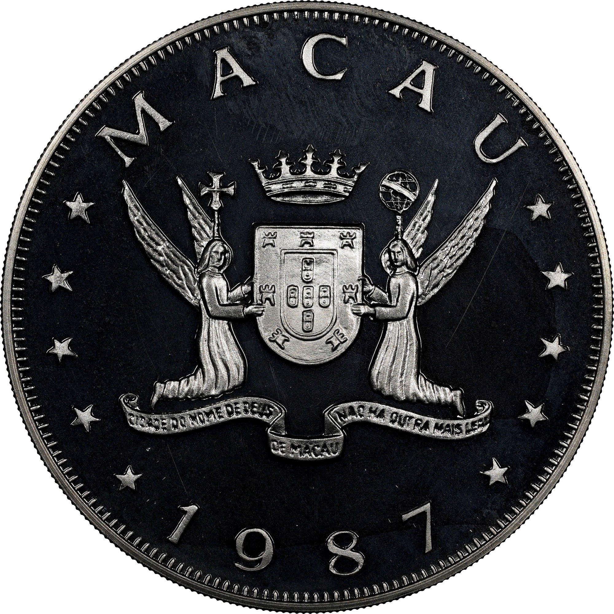 100 patacas plata MACAU 1987 - Calendario lunar AÑO DEL CONEJO - MACAO