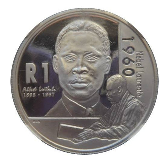 SUDAFRICA 1 rand plata 2005  ALBERT LUTHULI - Premios Nobel