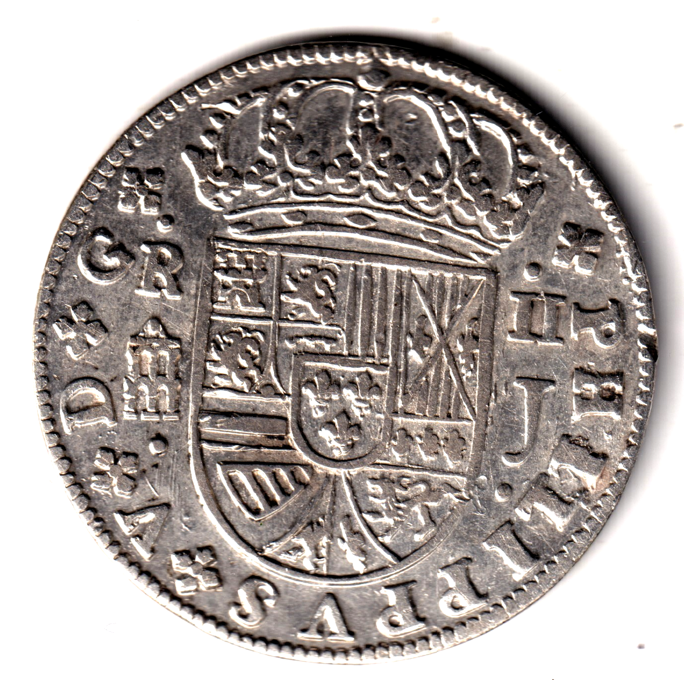 2 Reales plata 1718 J Segovia - Rey España Felipe V