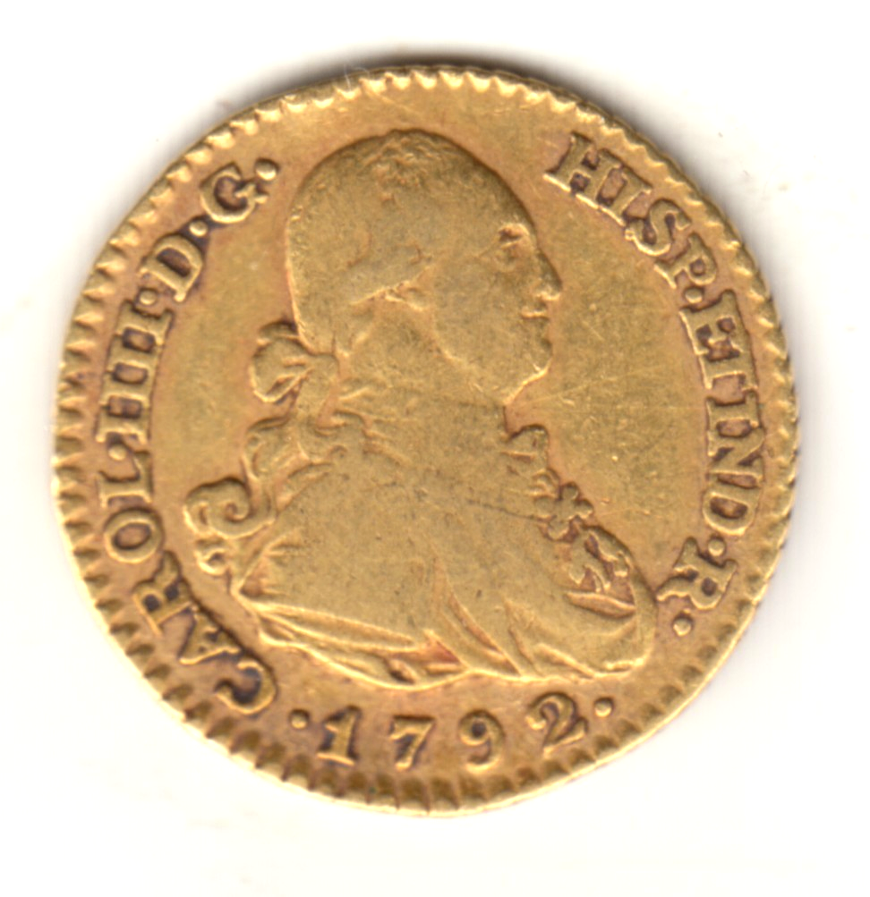1 escudo oro ESPAÑA 1792 MF MADRID