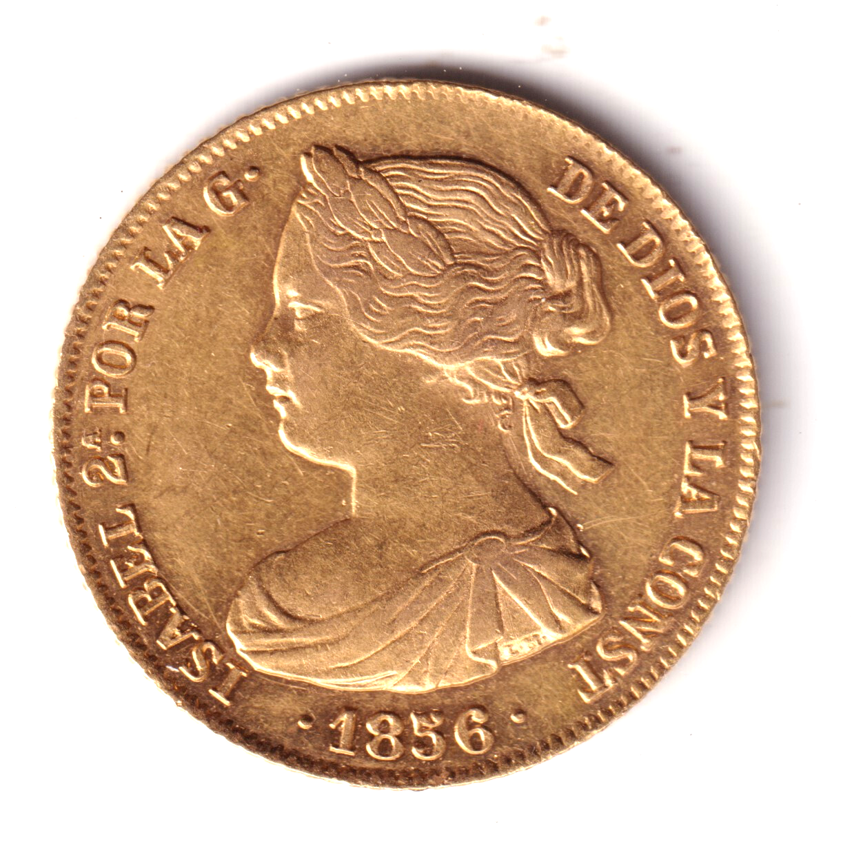 100 reales oro ESPAÑA 1856 Sevilla - Reina Isabel II S/C