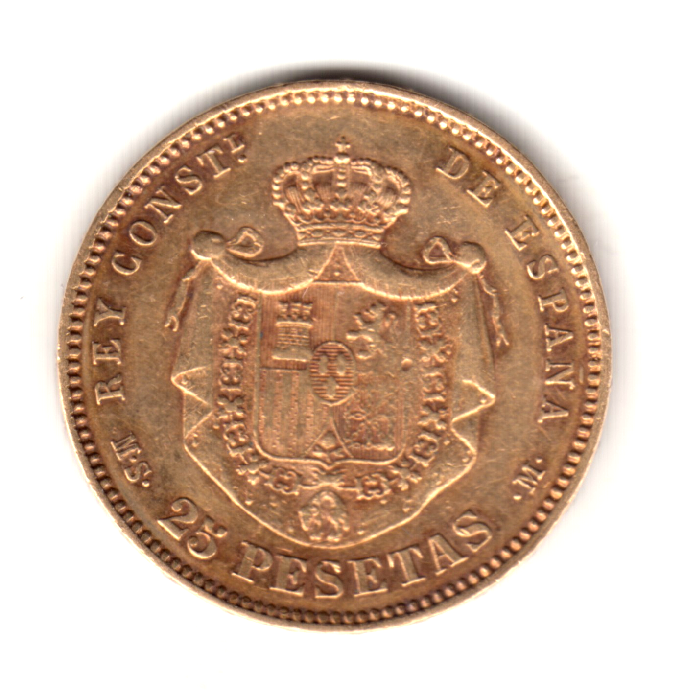 25 pesetas ESPAÑA 1884 - Alfonso XII *18* *84*