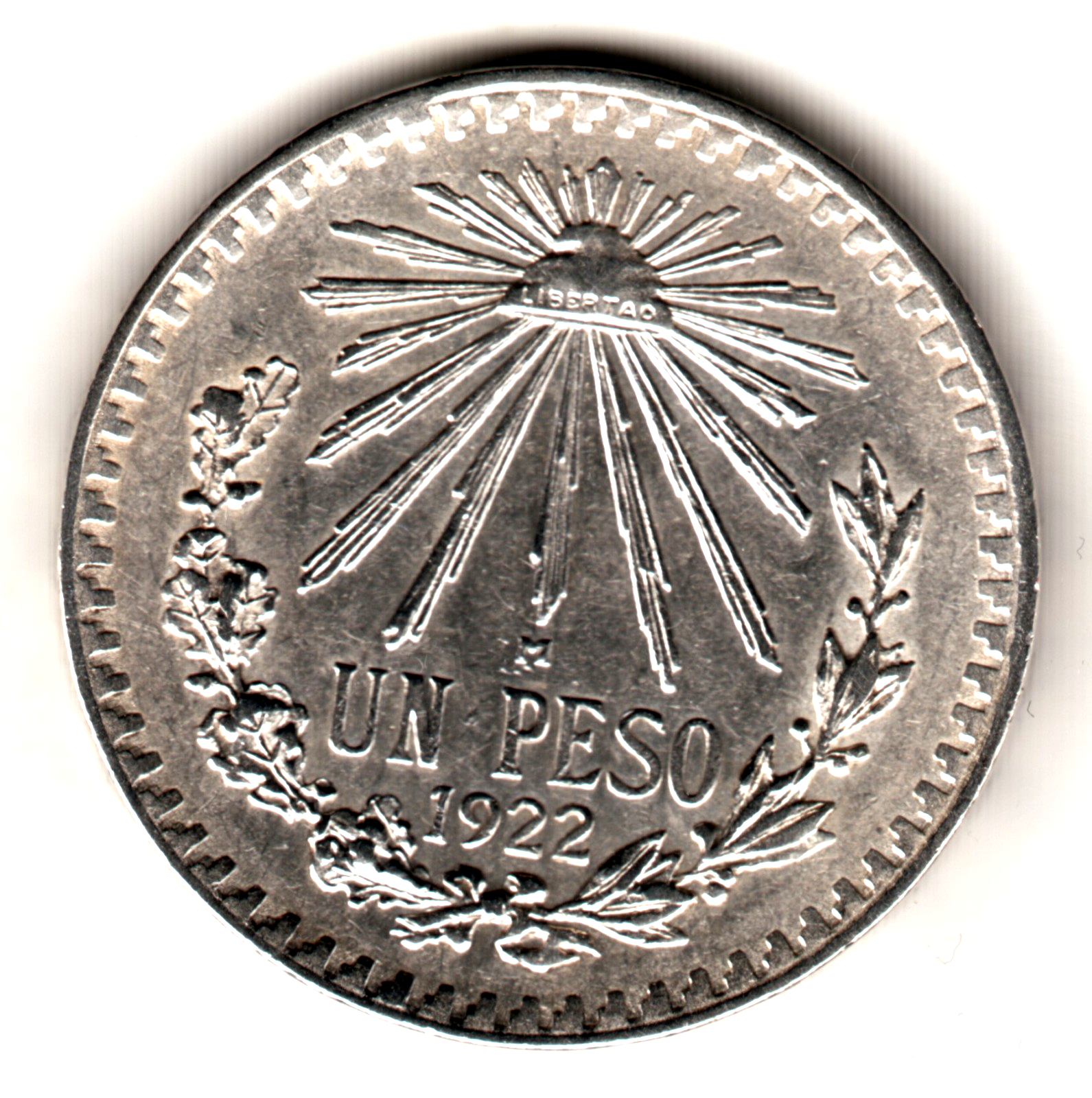 1 peso plata MEXICO 1922