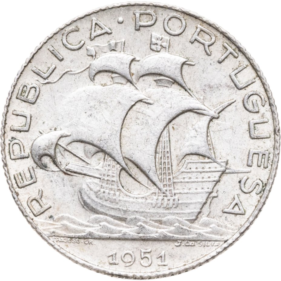 2,5 escudos plata PORTUGAL 1951 - BARCO