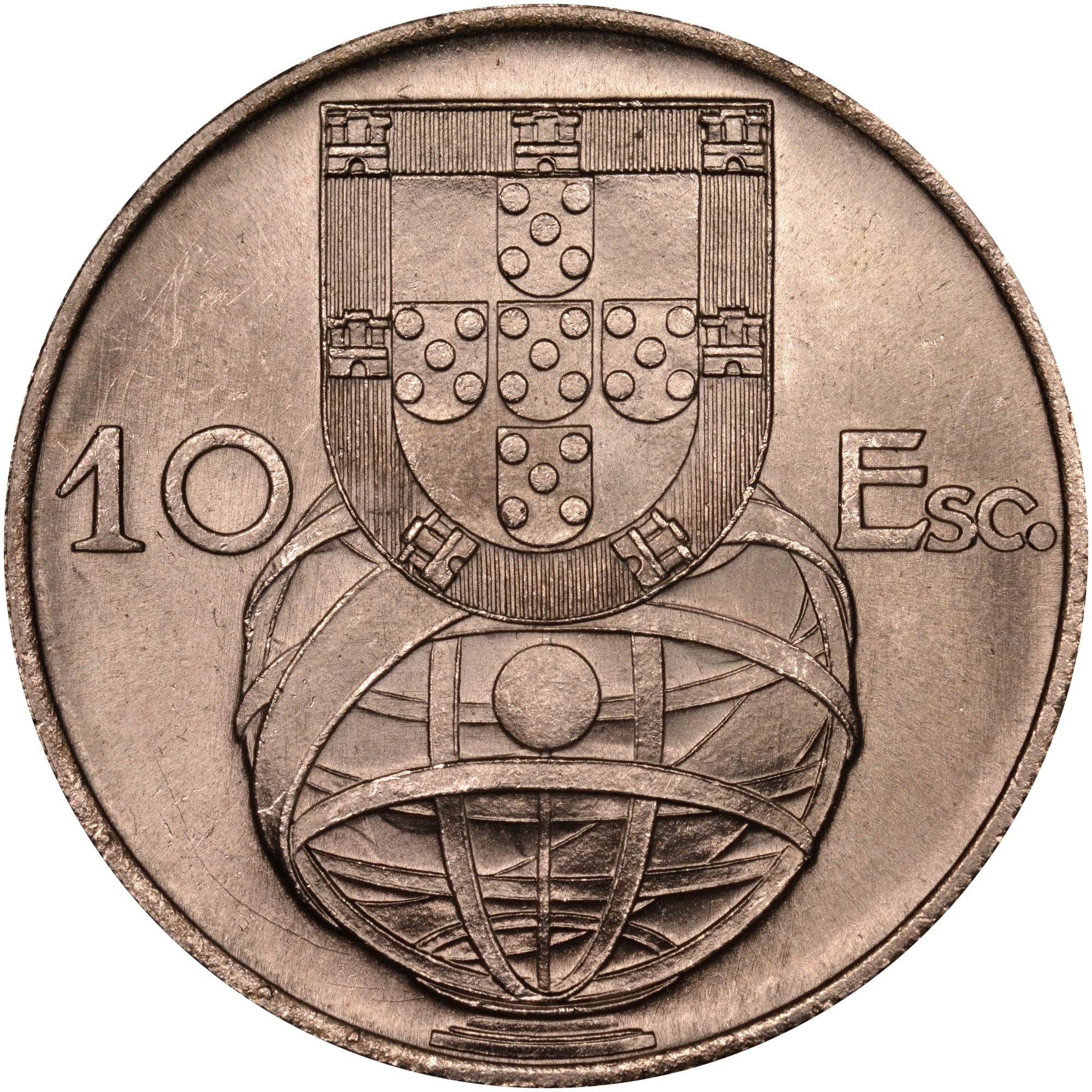 10 escudos plata PORTUGAL 1955 - BARCO