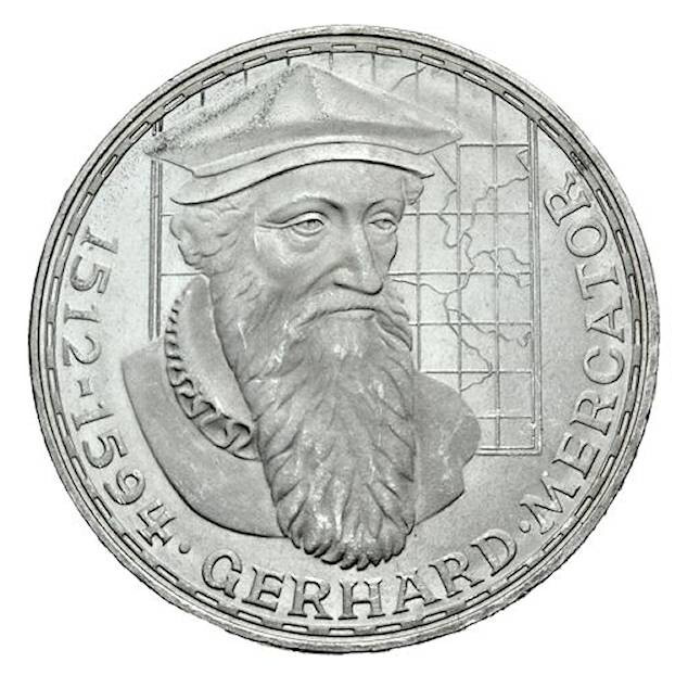 ALEMANIA 5 marcos plata 1969 F Mark Gerhard Mercator - 5 mak silver S/C