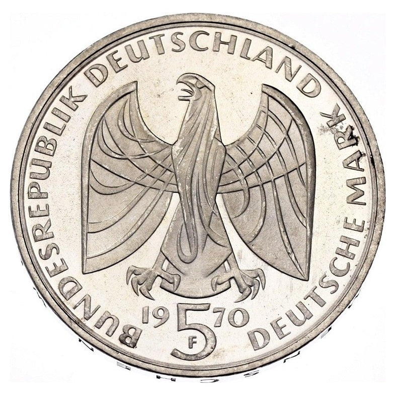 ALEMANIA 5 marcos plata 1970 F - Ludwig van Beethoven - 5 mark