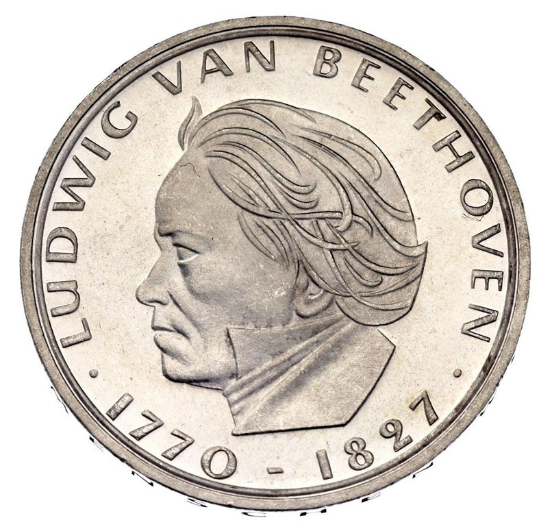 ALEMANIA 5 marcos plata 1970 F - Ludwig van Beethoven - 5 mark