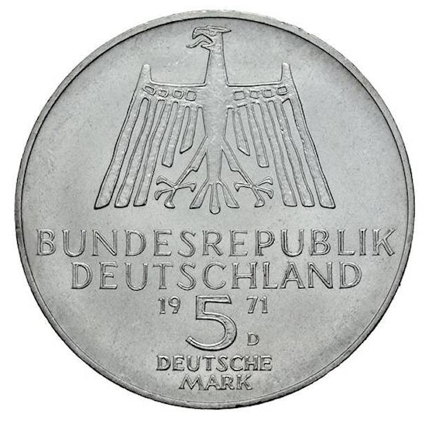ALEMANIA 5 marcos plata 1971 S/C Albrecht Dürer - 5 mark silver