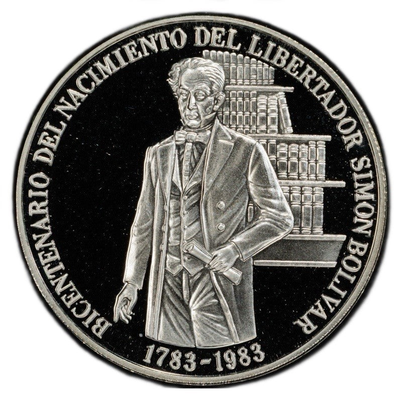 VENEZUELA 100 bolivares plata 1983 proof 200 años Nacimiento SIMON BOLIVAR