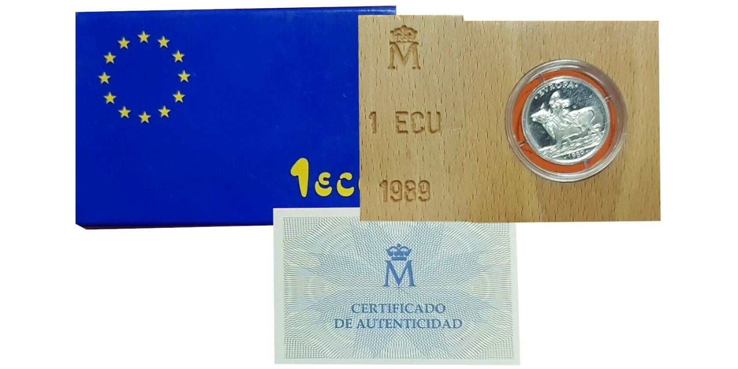 1 ecu plata ESPAÑA 1989 RAPTO DE EUROPA