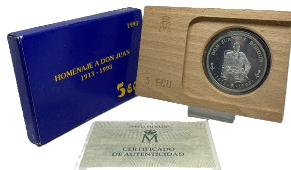 5 ecu plata ESPAÑA 1993 HOMENAJE A DON JUAN - 1 onza plata