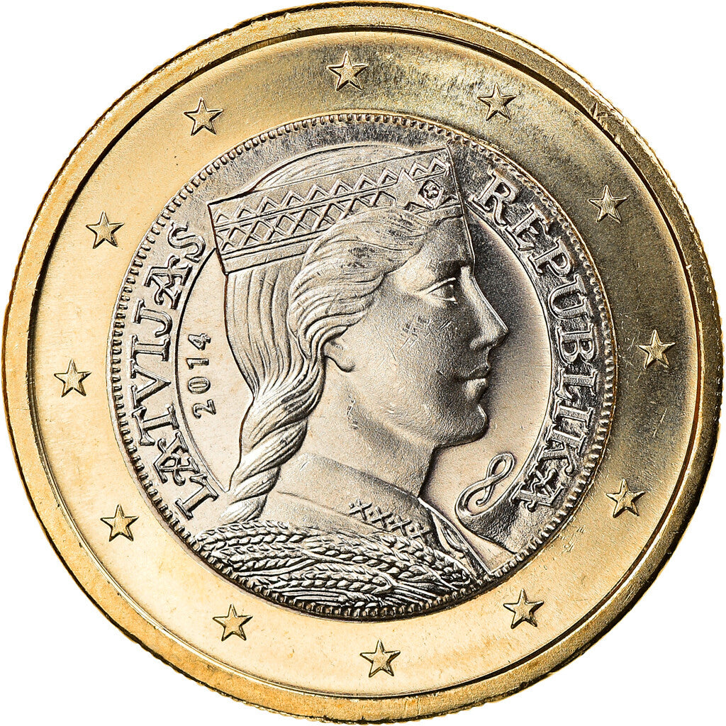 1 euro LETONIA 2014 Sin circular
