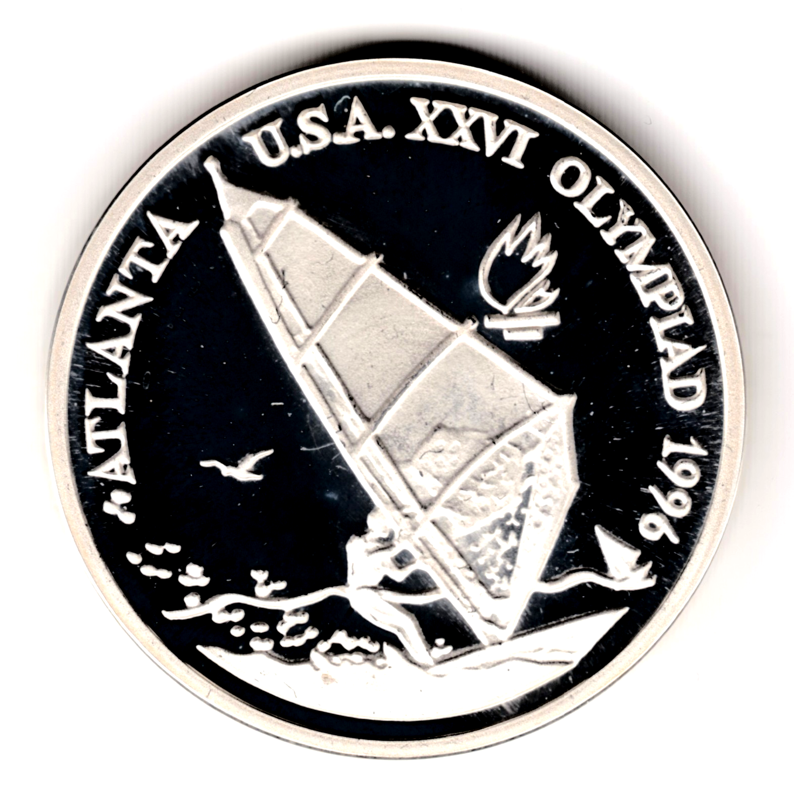 100 lei plata RUMANIA 1996  proof VELA  - Olimpiadas Atlanta 96