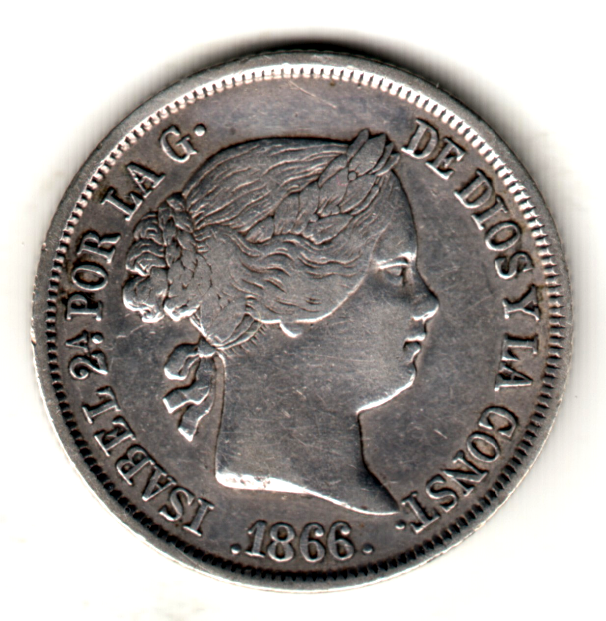 40 centimos escudo ESPAÑA 1866 - Isabel II MADRID