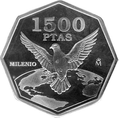 1500 pesetas plata ESPAÑA 2000 - MILENIO - PAZ