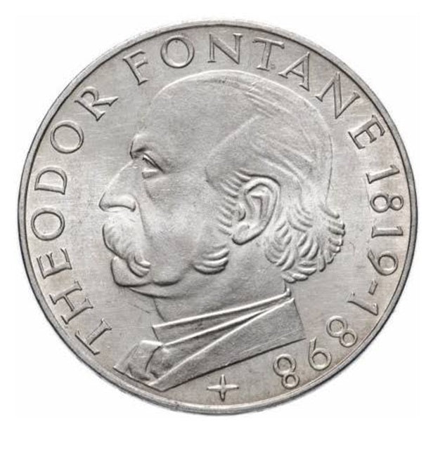 ALEMANIA 5 marcos plata 1969 G - Theodor Fontane- 5 mark