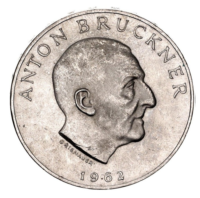 AUSTRIA 25 schilling plata 1962 Anton Bruckner