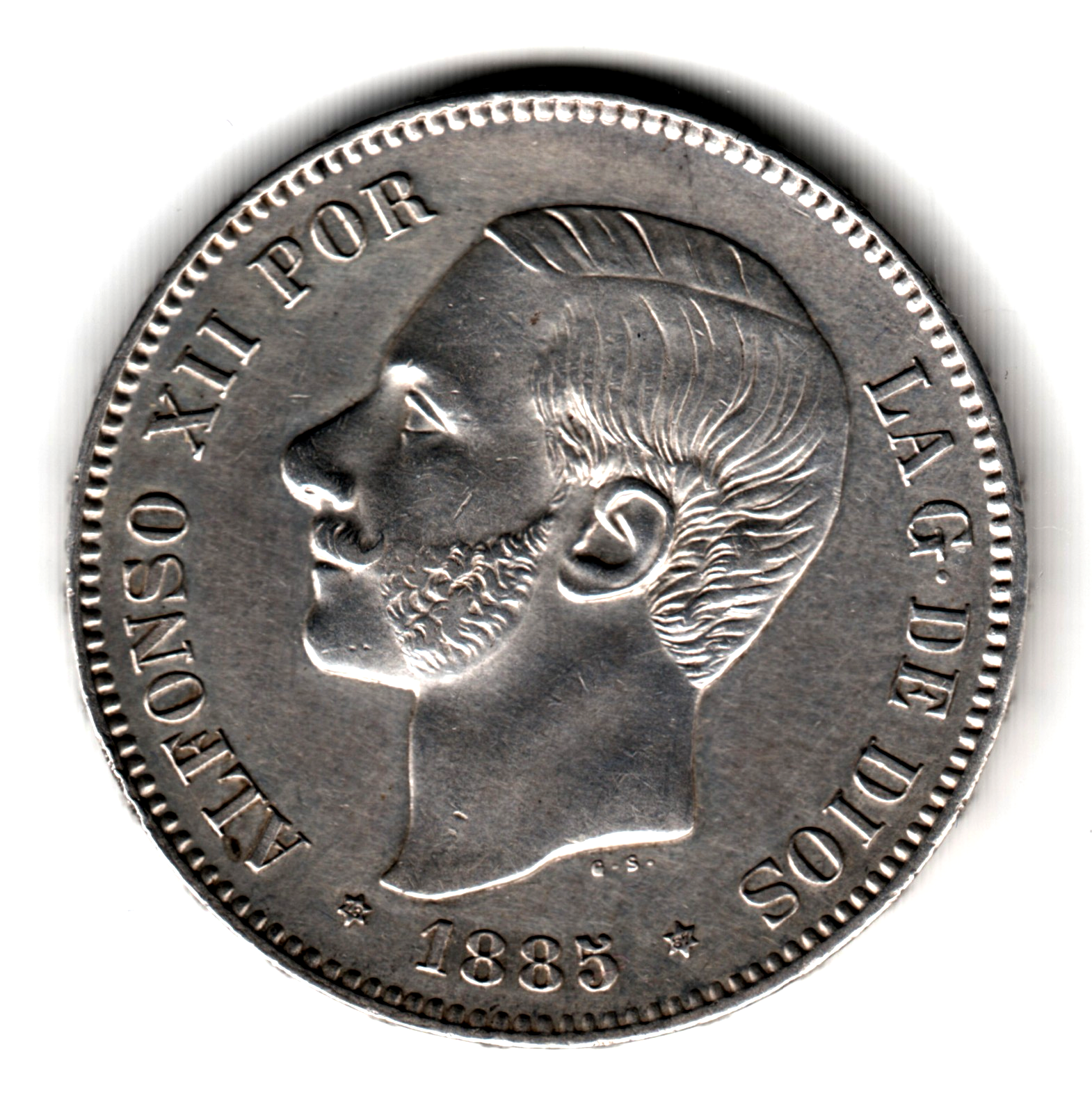 5 pesetas SPAIN 1885 - Alfonso XII *87* MSM