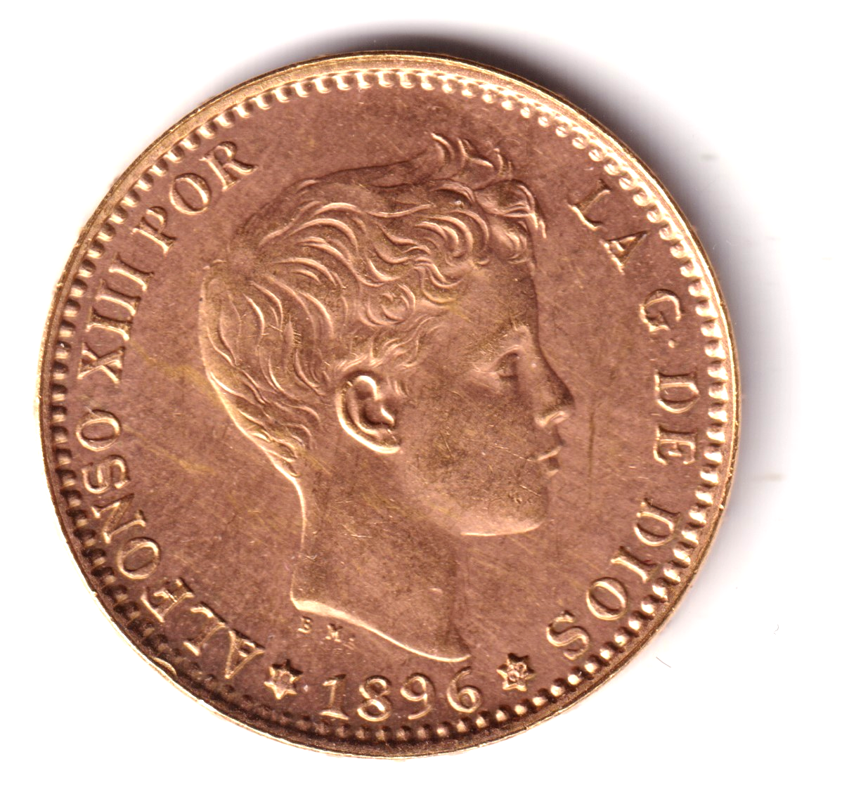 20 pesetas oro ESPAÑA 1896 *19 *62* reacuñación Oficial 1962 Franco S/C